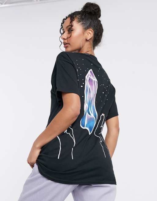 HNR LDN - Oversized T-shirt met kristalprint op de rug, 3 van 4