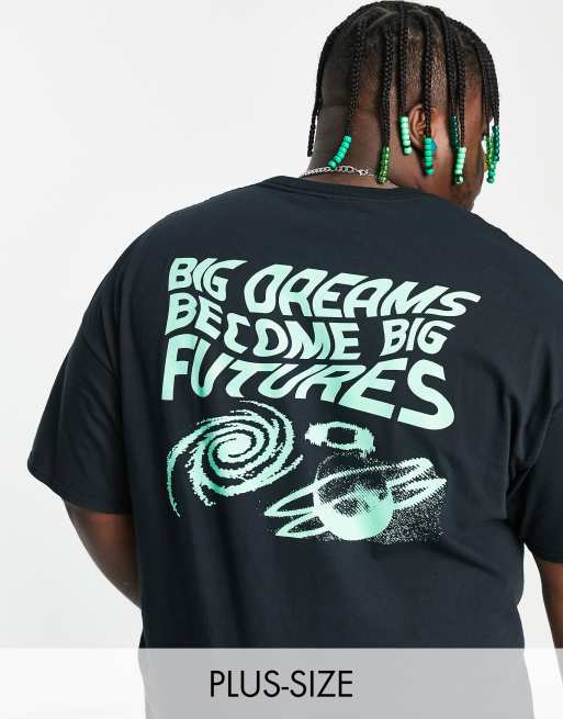 HNR LDN Plus - Big Futures - Oversized T-shirt met print op de achterkant in zwart
