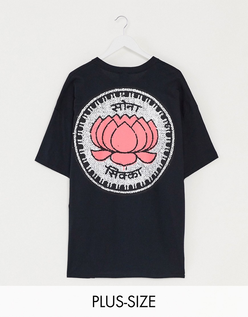 HNR LDN Plus - Lotus - T-shirt oversize con moneta-Nero