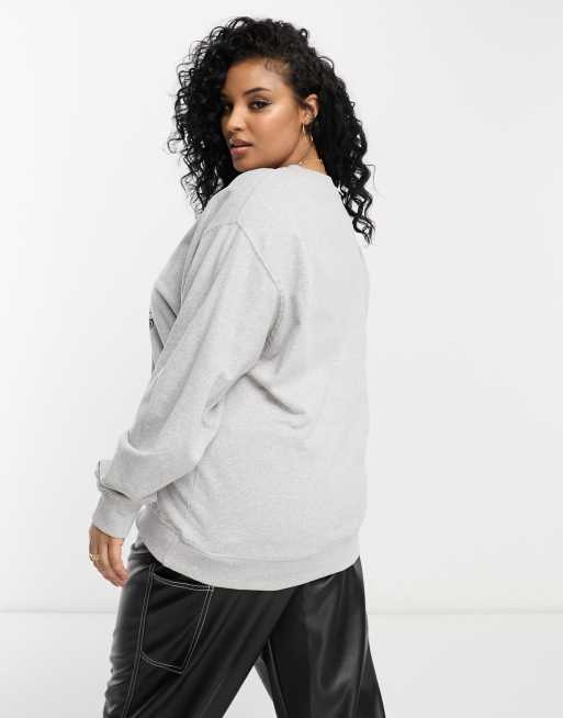 HNR LDN Plus tarot card moon graphic sweatshirt in ash grey, 2 of 4