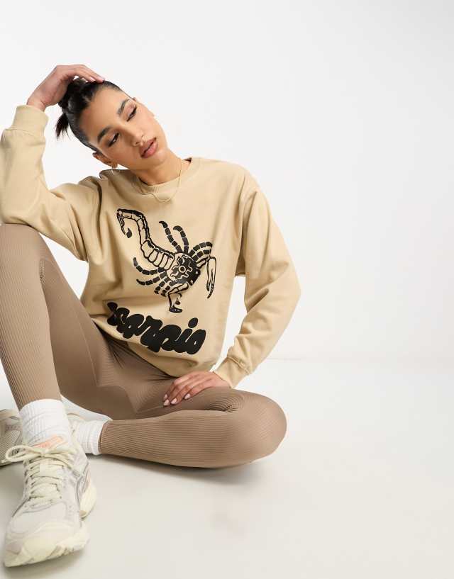 HNR LDN scorpio star sign sweatshirt in natural