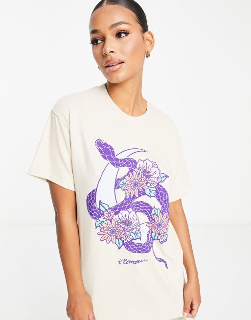 HNR LDN T shirt oversize imprim serpent Sable ASOS