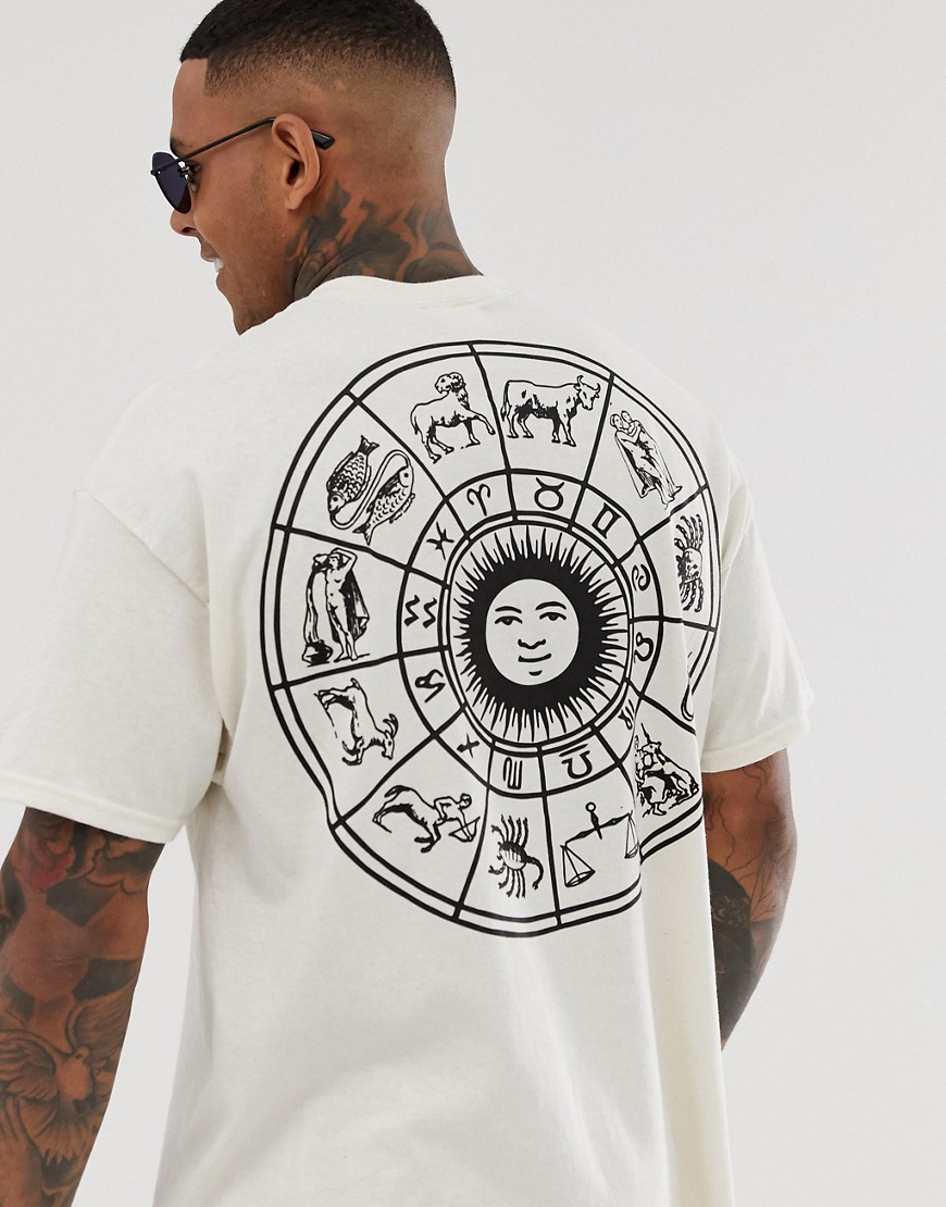 HNR LDN - T-shirt oversize con stampa zodiacale sul retro-Rosa