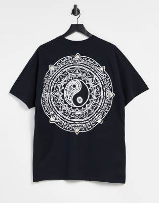 HNR LDN – T-shirt oversize z nadrukiem Yin i Yang na plecach