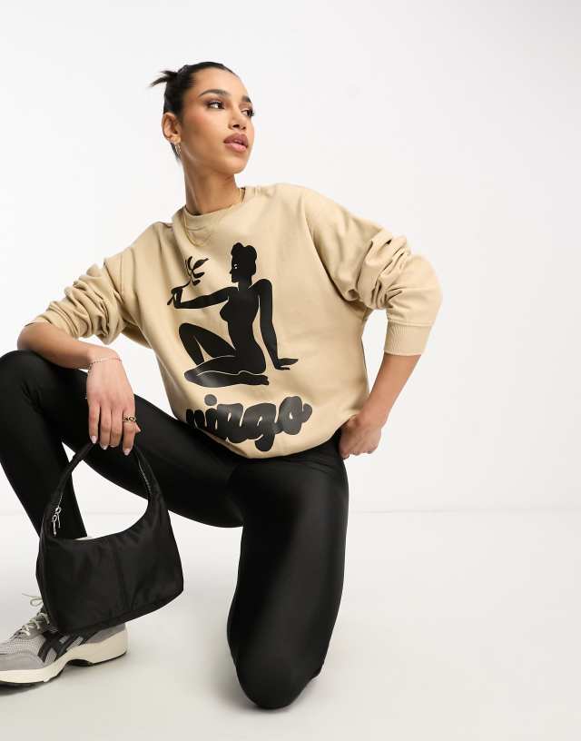 HNR LDN virgo star sign sweatshirt in natural