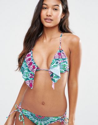 ASOS Hawaii Print Floaty Triangle Bikini