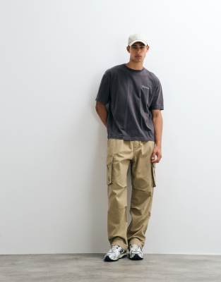 Hollister Holister Baggy Cargo Trousers With Pockets In Gray