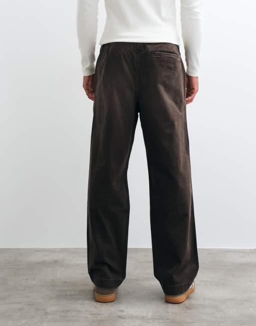 Holister Y2K baggy pants in dark brown, 4 of 5