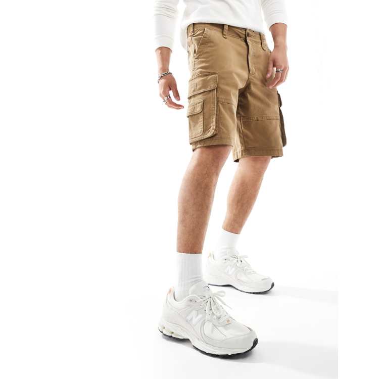Hollister 10inch cargo shorts in tan ASOS