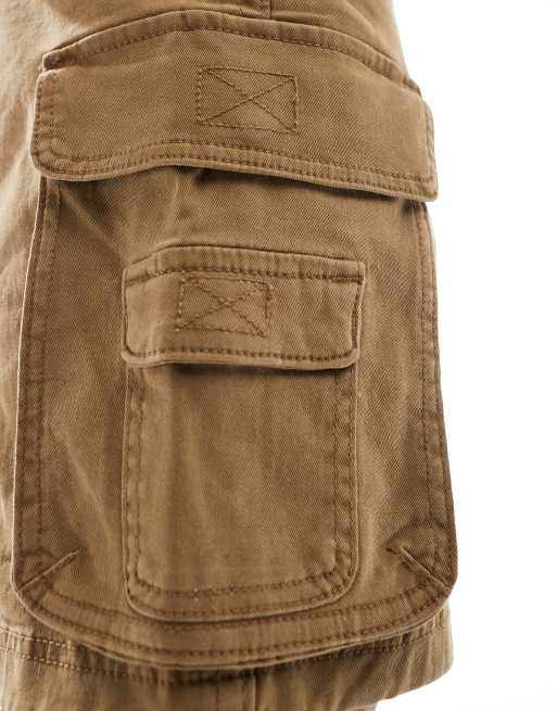 Hollister 10inch cargo shorts in tan ASOS