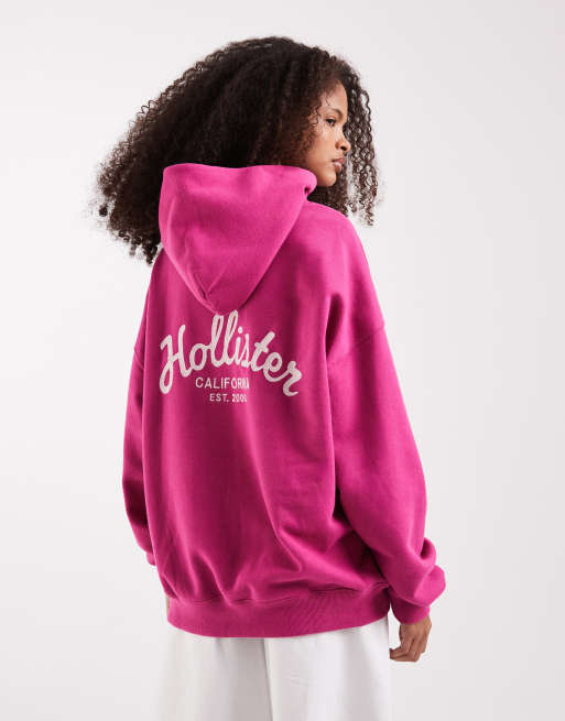 Hollister 2000 trend logo hoodie co-ord in pink, 2 of 4