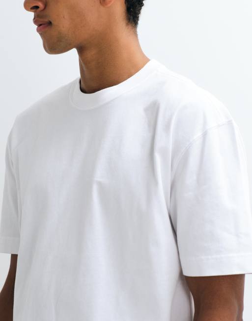 Hollister 3 pack boxy heavyweight t-shirt in white, grey and black, 3 of 5