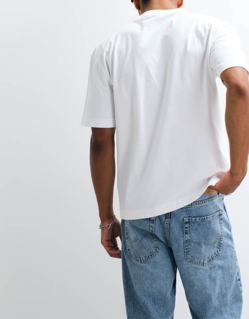 Hollister 3 pack boxy heavyweight t-shirt in white, grey and black, 5 of 5