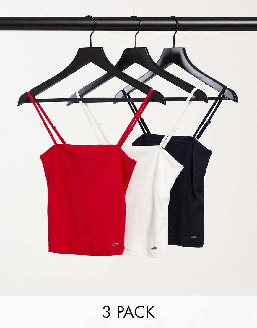 Hollister 3 pack cami tops-Multi
