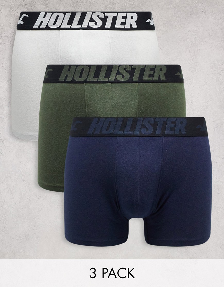 Hollister 3 pack color run logo waistband boxer briefs in multi