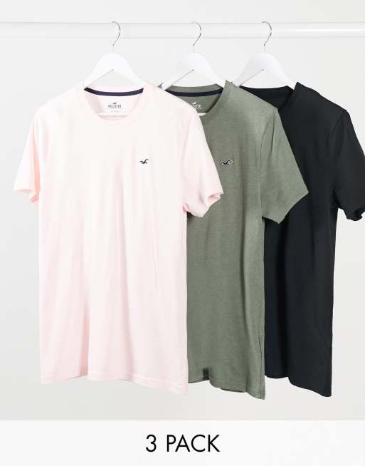 Hollister v neck t-shirt 3-pack in multi