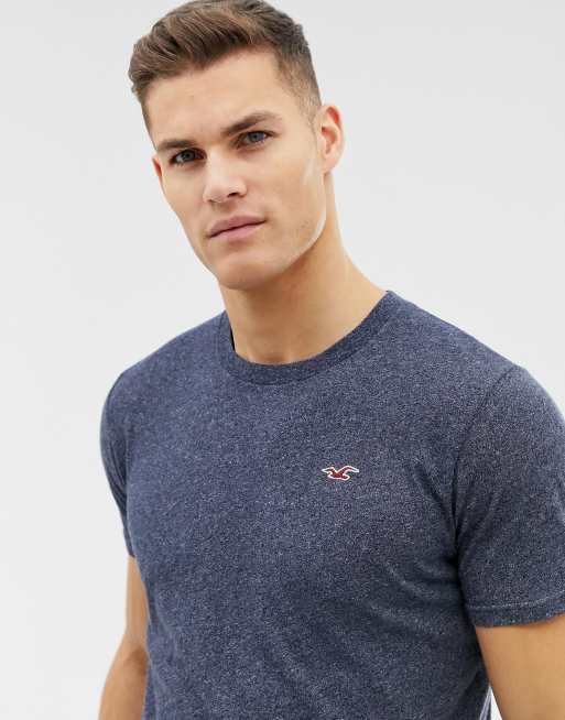 Hollister crew neck seagull logo t-shirt in navy