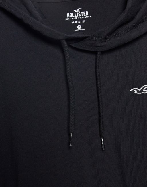 Hollister 3 pack icon logo t shirt long sleeve top and hoodie in