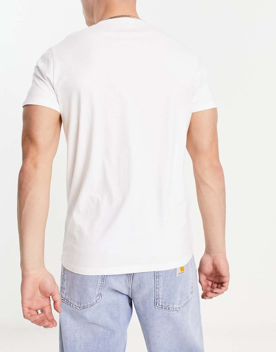 Hollister 3 pack icon outline logo t-shirt in white/green/grey 1