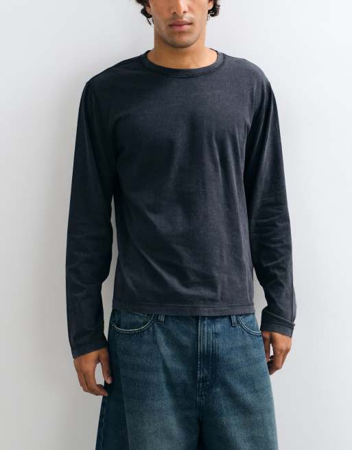 Hollister 3 pack long sleeve t-shirts in black/brown/cream, 2 of 10