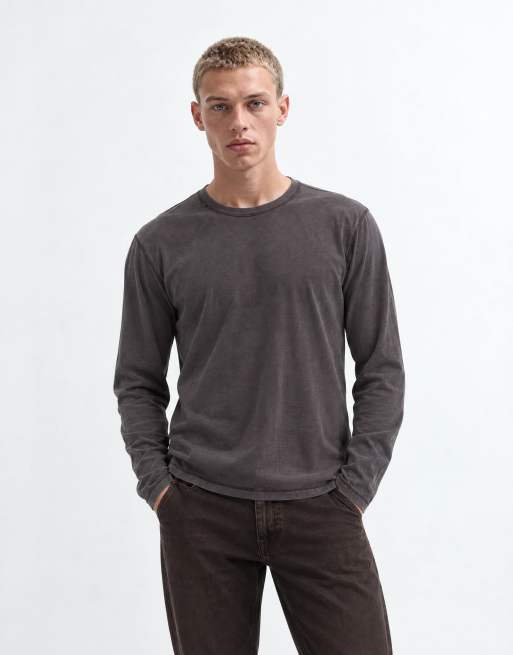 Hollister 3 pack long sleeve t-shirts in black/brown/cream, 6 of 10