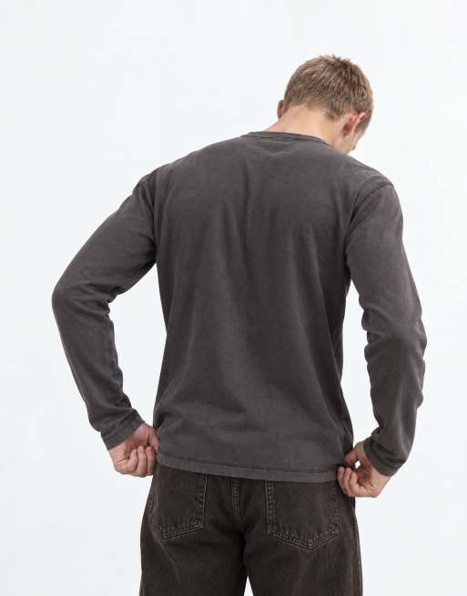 Hollister 3 pack long sleeve t-shirts in black/brown/cream, 8 of 10