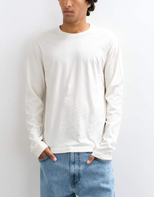 Hollister 3 pack long sleeve t-shirts in cream/camo/grey, 2 of 5