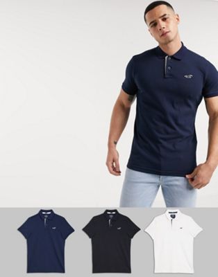 pack polo in white/grey/navy | ASOS