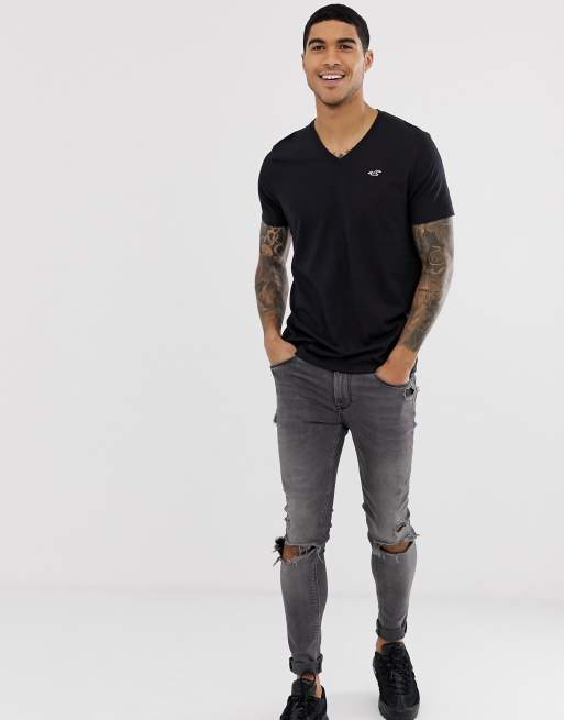 Hollister mens v neck t shirts hot sale