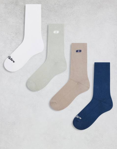 Hollister 4 pack logo detail socks in multi - view 1
