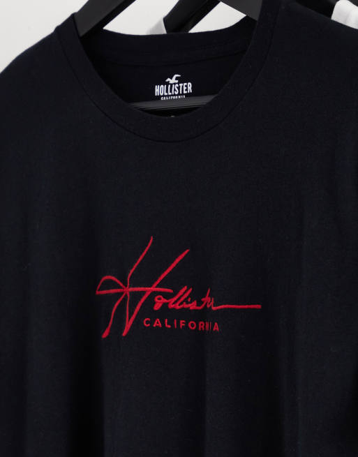 Hollister 5 pack central script logo t-shirt in white/red/black/blue/green, 4 of 4