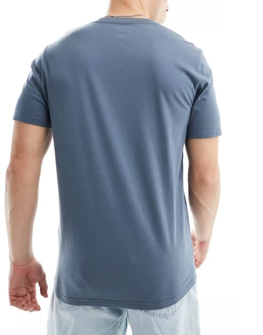 Hollister 5 pack crew neck t-shirt in tonal blues, 3 of 4