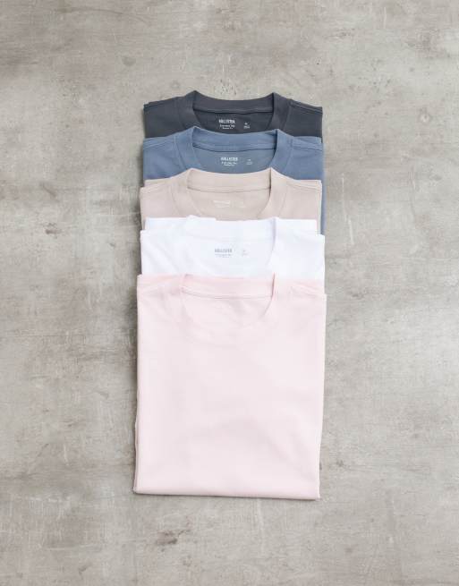 Hollister 5 pack everyday t-shirts in pastels and neutrals