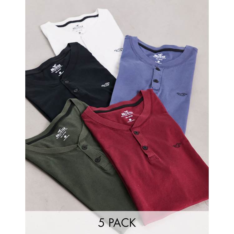 Hollister henley t shirt sale