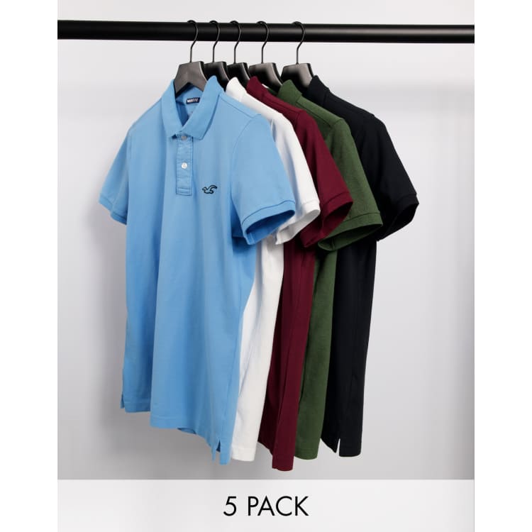 Hollister heritage ombre polo in blue and green, ASOS