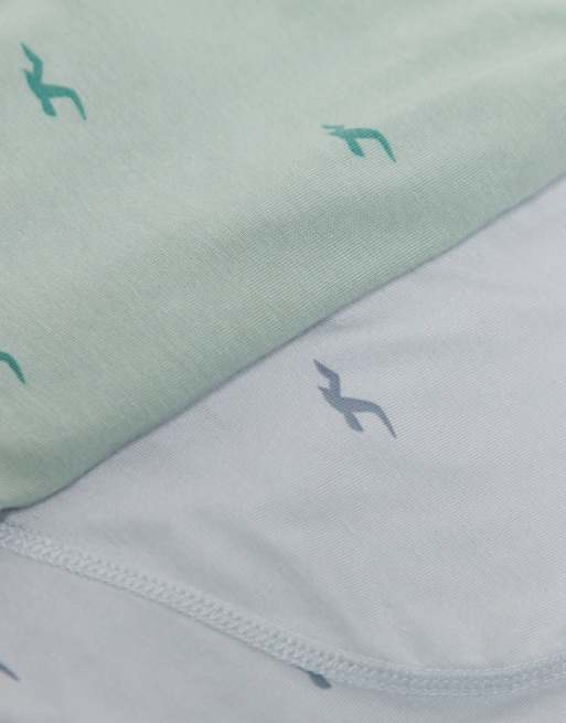 Hollister 5 pack icon logo printed trunks in grey, green, red, blue and black, 3 of 3
