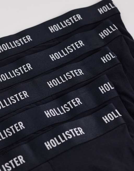 Hollister 5 pack logo band classic boxers in black, 3 of 3
