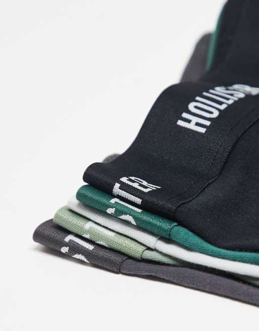 Hollister 5 pack logo tonal waistband long boxer briefs in multi, 2 of 3