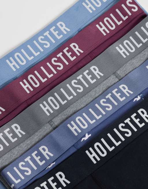 Hollister 5 pack logo waistband boxers in print and plain, 3 of 3