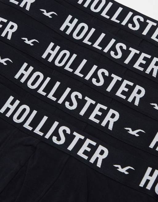 Hollister 5 pack logo waistband trunks in black, 4 of 4
