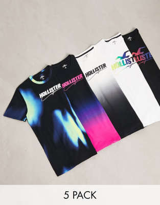 HOLLISTER men's multi colored ombre Tshirt