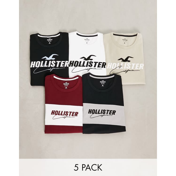 Hollister colorblock logo graphic tee top