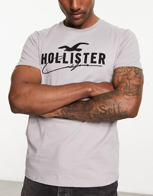 Hollister muscle fit t-shirt tech logo in white, ASOS