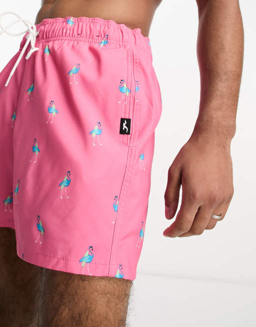 Hollister pink swim trunks discount