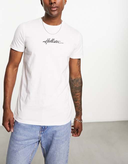 Hollister white t shirt mens outlet