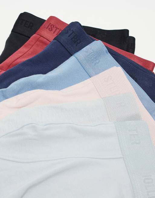 Hollister – 7er-Pack Unterhosen in Grau, Rosa, Blau, Rot und Schwarz, 2 von 3