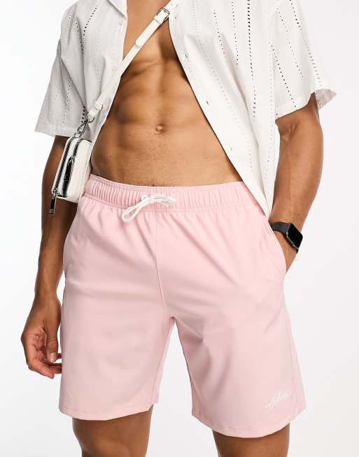 Hollister pink swim trunks cheap
