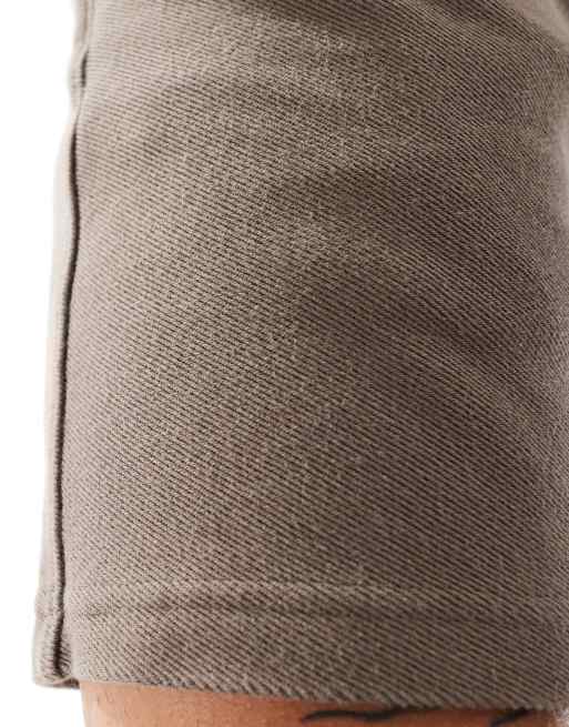 Hollister 7inch pull on twill jersey shorts in brown, 5 of 5