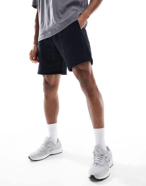 Hollister 8" icon fleece shorts in black