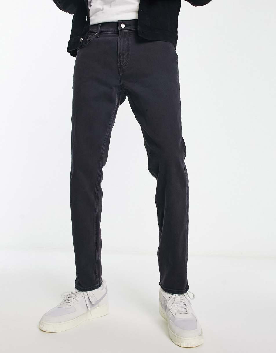 Hollister 90s knee rips slim fit jeans in black wash